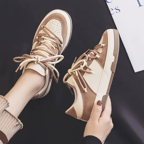 德训鞋女鞋秋冬ins潮2023新款鞋小众设计百搭运动休闲板鞋子商品大图