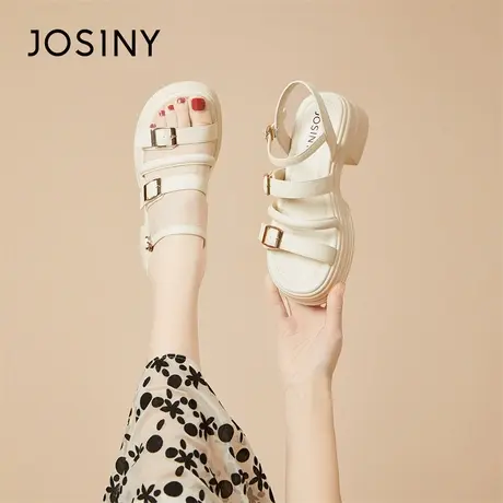 Josiny/卓诗尼2024春季新款女士法式潮流罗马百搭气质时尚凉鞋女商品大图