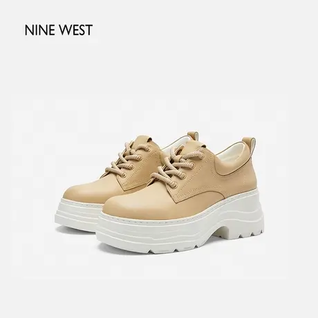 Nine West/玖熙女鞋厚底乐福鞋2025夏季新款真皮圆头单鞋复古休闲商品大图