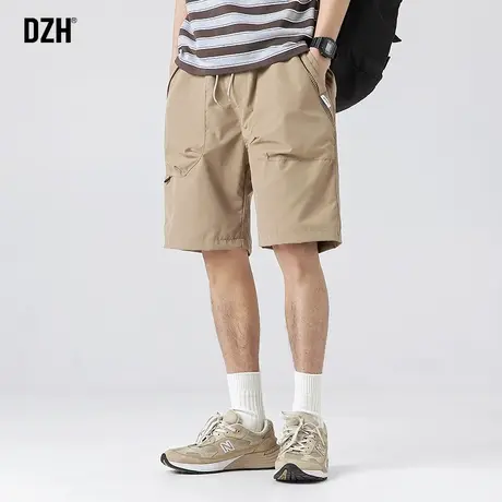 男生卡其色短裤男运动休闲五分裤潮牌男裤2023年新款裤子夏季薄款商品大图