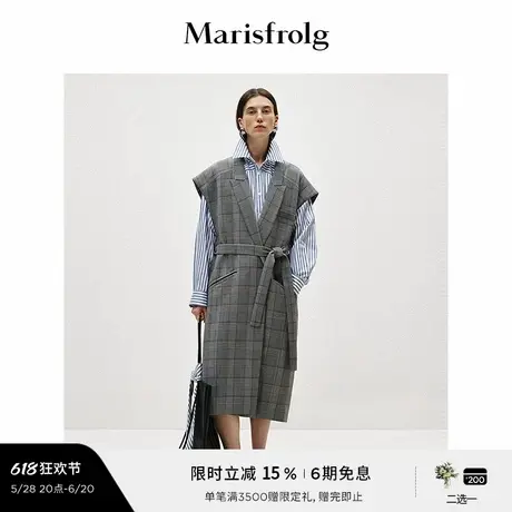 【艺术家灵感】Marisfrolg玛丝菲尔2025春新款千鸟格纹马甲上衣图片
