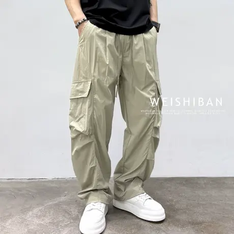 【冰氧吧凉感】夏季速干垂感休闲裤男大口袋工装裤超薄防晒阔腿裤商品大图