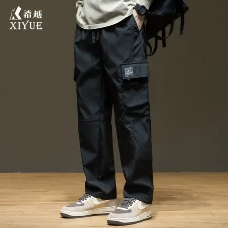 摇粒绒工装裤男休闲裤2025夏季新款宽松大码男士黑色加厚直筒裤子商品大图