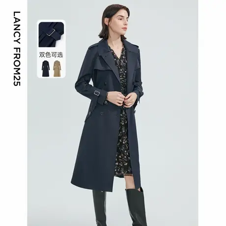 朗姿修身显瘦中长款气质高级感外套女2023秋季新款风衣流行设计感图片