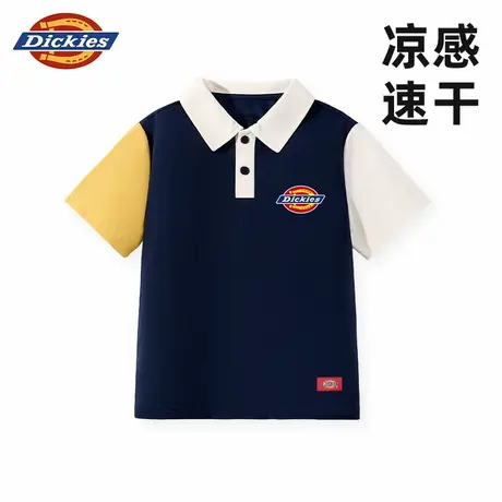 Dickies童装男童短袖t恤儿童夏季撞色拼接polo衫女孩速干体恤夏A图片