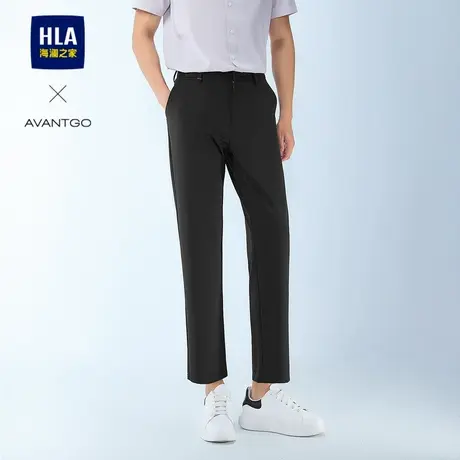 HLA/海澜之家轻商务经典系列休闲裤25春夏新款纯色简约合体裤子男图片