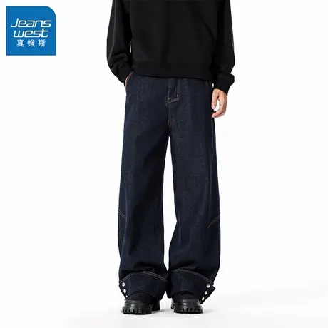 N5真维斯牛仔裤男2025新款秋季美式高街潮流复古百搭长裤男款裤子图片