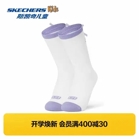 Skechers斯凯奇糖果女孩系列女童中筒袜儿童抗菌舒适可爱中筒袜子商品大图