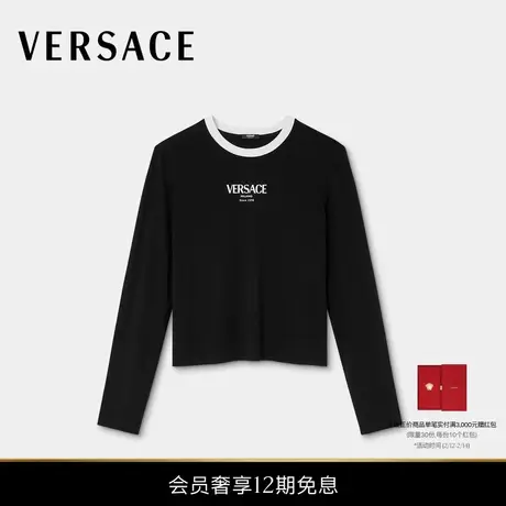 【新品】VERSACE/范思哲 女士弹力粘纤平纹针织T恤商品大图