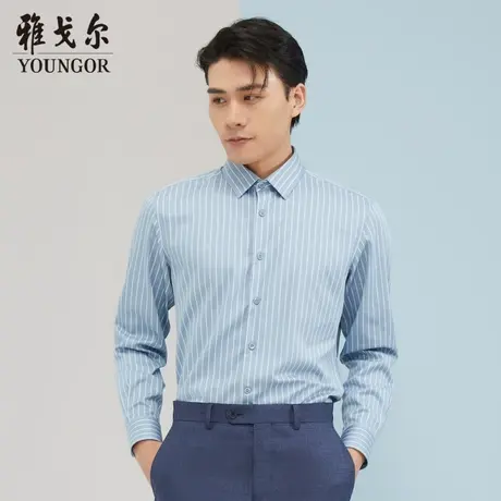 雅戈尔奥莱 商场同款男士长袖衬衫秋季新款官方商务休闲免烫衬衫商品大图