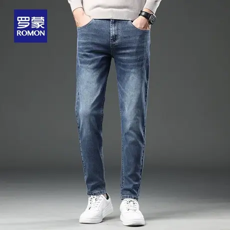【官方正品】罗蒙牛仔裤男春季新款弹力男裤青年潮流修身小脚长裤图片