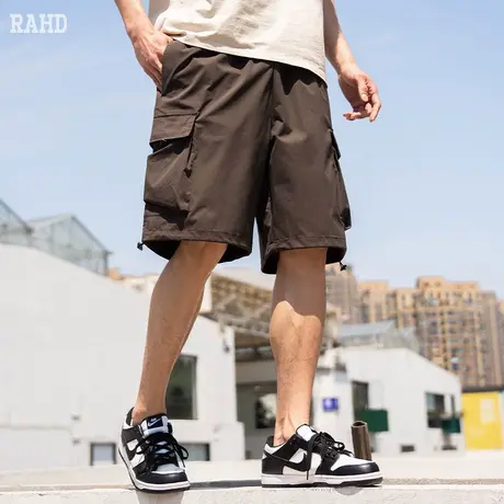 Radiohead休闲短裤男士工装五分裤直筒宽松大口袋中裤23夏季新款图片