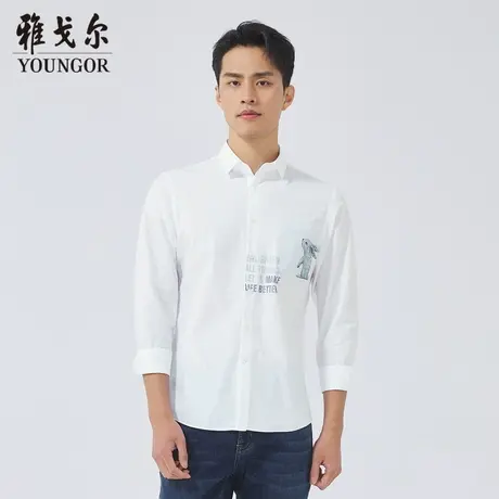 【商场同款】雅戈尔男士长袖衬衫春新款官方商务休闲男衬商品大图