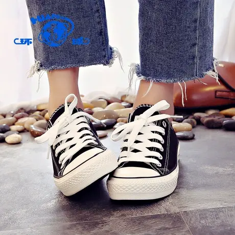 环球官方旗舰店经典爆款帆布鞋女款2025新款百搭学生休闲板鞋布鞋图片