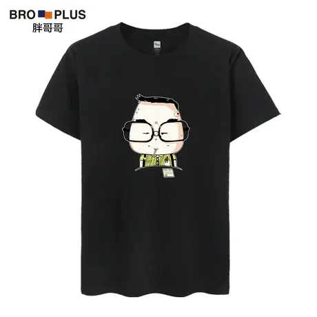 胖哥哥加肥加大男装短袖T恤卡通圆领半袖大码短袖男士肥佬胖子潮图片