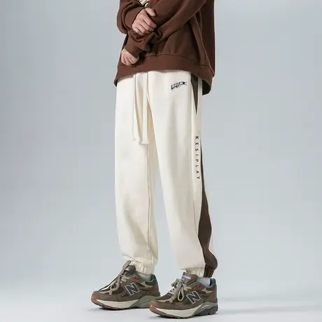休闲裤男春秋款潮牌宽松美式字母钢印束脚卫衣男潮流百搭运动长裤商品大图