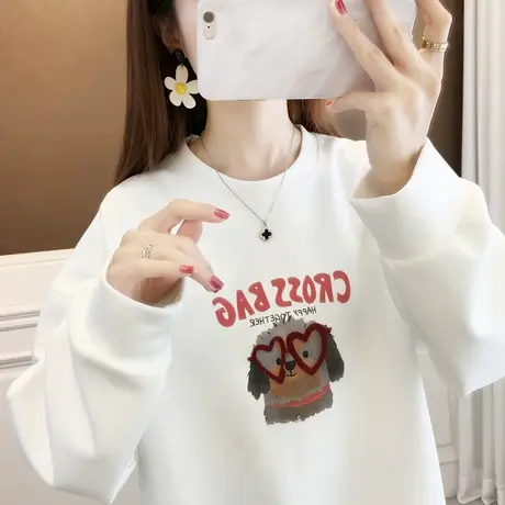 秋装2023年新款爆款宽松圆领女士卫衣洋气外套ins潮秋小个子上衣商品大图