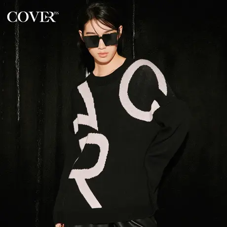 COVER冬季休闲宽松提花羊毛针织衫商品大图