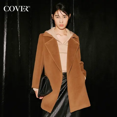 COVER冬季美拉德水溶羊毛毛呢外套图片