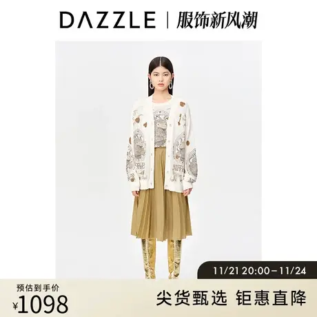 【肌理美学奥莱】DAZZLE地素秋联名重工刺绣针织开衫上衣外套女商品大图