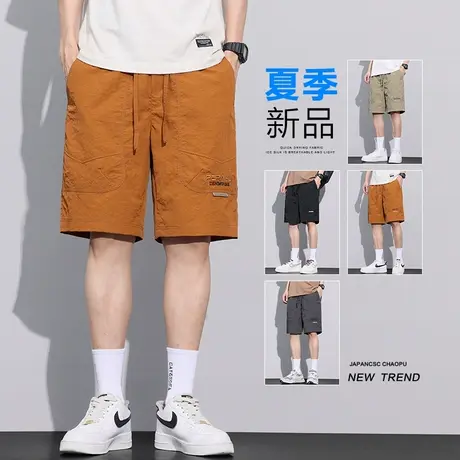 夏日凉凉快冰丝速干透气短裤子男士休闲沙滩五分运动中裤夏季薄款商品大图