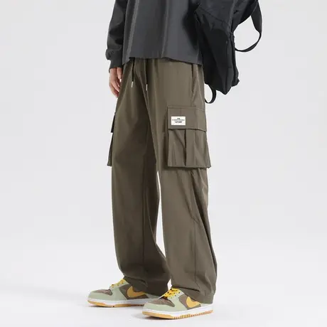 美式工装裤男春秋季直筒大码新款速干夏季伞兵冲锋裤男士休闲裤子商品大图