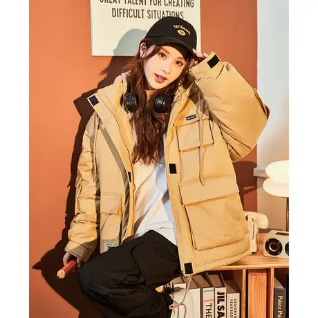 唐狮2023年秋冬新款棉衣女连帽设计感工装派克服保暖潮流外套12.7图片
