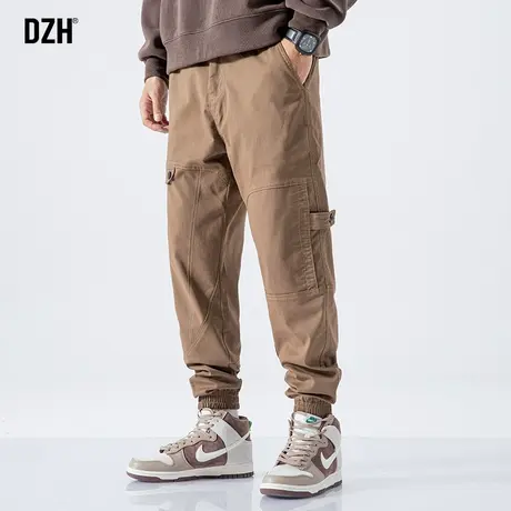 男士卡其色工装裤男春季束脚宽松休闲裤子男款美式高街2024新款商品大图