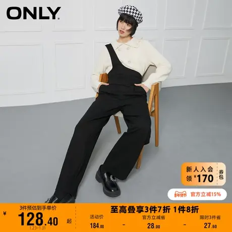 【上新】ONLY奥莱夏季时尚百搭高腰显瘦背带连体休闲裤女商品大图