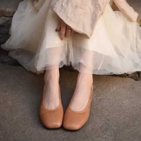 Artmu阿木晚晚风温柔鞋平底鞋软底豆豆鞋真皮浅口单鞋女2025新款商品大图