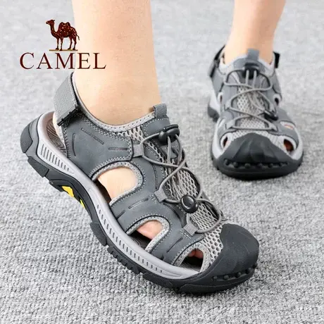 Camel/骆驼男鞋夏季新款网面孔眼透气包头沙滩运动户外休闲凉鞋子商品大图