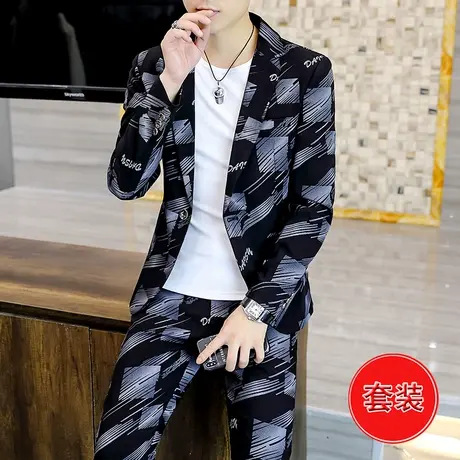 秋季男士西服套装ins韩版潮牌夜场外套发型师痞帅修身小西装一套商品大图