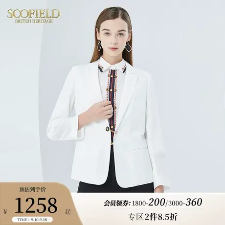 Scofield女装夏季新款通勤薄款气质休闲西服宽松显瘦白色西装外套商品大图