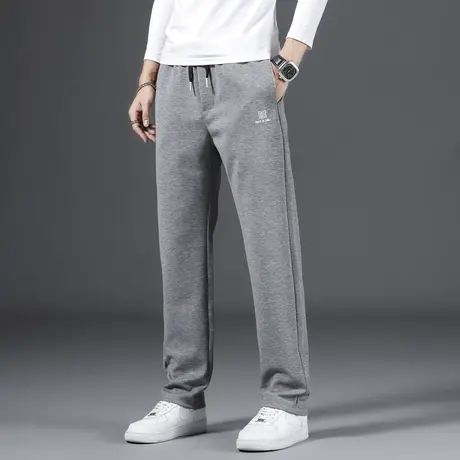 薄款弹力宽松直筒松紧腰柔软休闲裤男士亲肤透气运动居家长裤子男商品大图