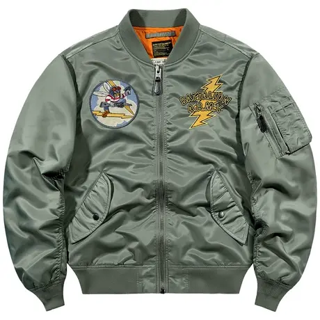 VIP秋季ma1飞行员夹克男ins潮牌刺绣工装外套大码情侣美式棒球服商品大图