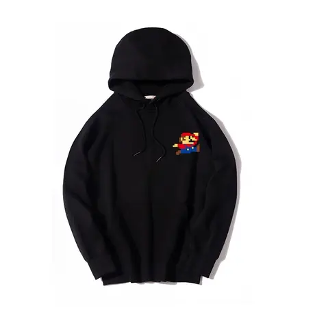 秀洛Switch游戏周边衣服冬季加绒加厚超级玛丽马里奥连帽套头卫衣商品大图