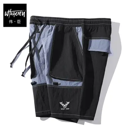 伟臣潮牌大码男装夏季冰丝空调短裤男胖子加肥加大宽松工装五分裤商品大图