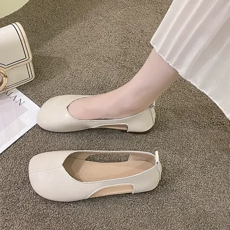 妈妈鞋凉鞋软底镂空透气皮鞋平底防滑中老年人奶奶鞋女士单鞋夏季商品大图