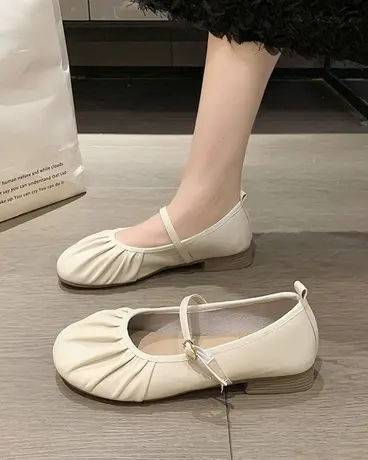 法式平底单鞋子女2023年春秋夏季新款玛丽珍女鞋浅口温柔风晚晚鞋商品大图