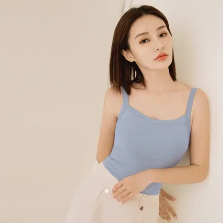 桔熊夏季凉爽舒适牛奶丝内搭防走光带胸垫吊带内衣女大码AB18394图片