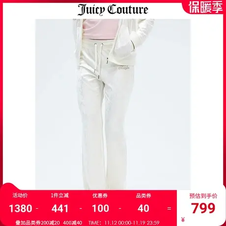 Juicy Couture橘滋休闲裤女秋冬新款美式宽松运动直筒天鹅绒长裤商品大图