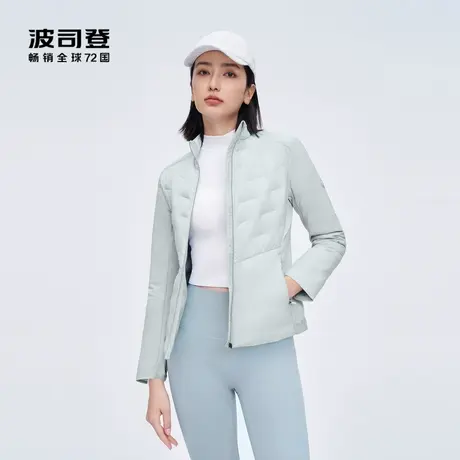波司登2023秋新款修身舒适弹力高端轻暖立领保暖短款鹅绒羽绒服女商品大图