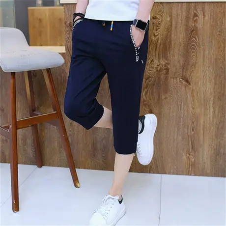 短裤男士七分裤夏季休闲潮流运动宽松薄款7分中裤沙滩7分裤马裤子商品大图