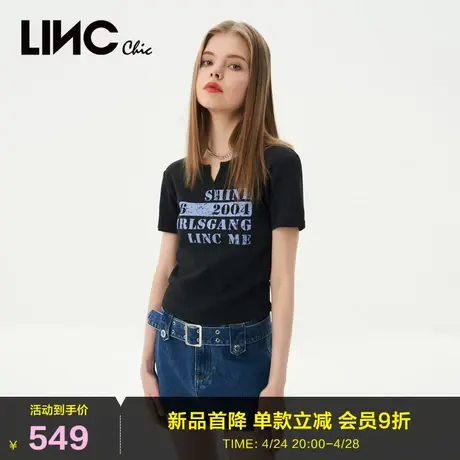 LINC金羽杰2023年夏秋新款复古蓝街头感设计牛仔裙裤女S232DK369Y图片