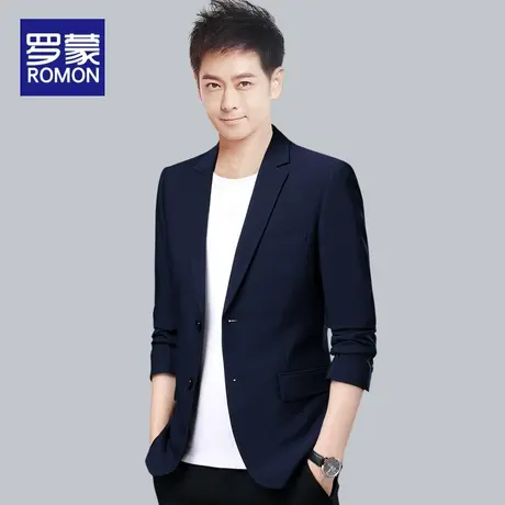 罗蒙秋冬季男士西装外套休闲男韩版帅气潮商务青年单西上衣小西服图片