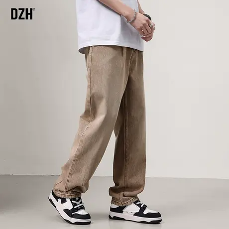 男士黄泥牛仔裤男直筒宽松美式裤子hiphop潮牌男裤春夏款2023新款商品大图