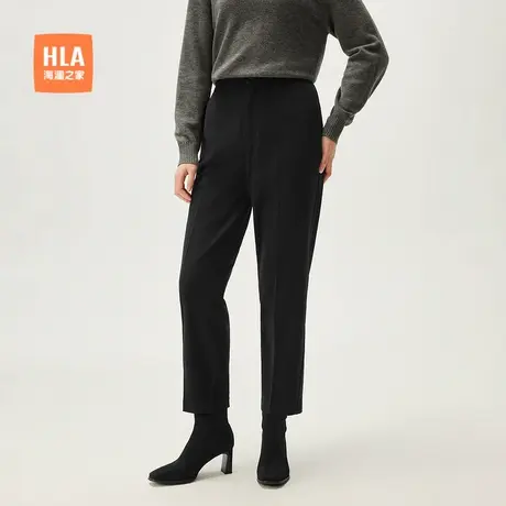 HLA/海澜之家自在唤我lady商务松紧腰西裤秋季新款职业九分裤女装商品大图