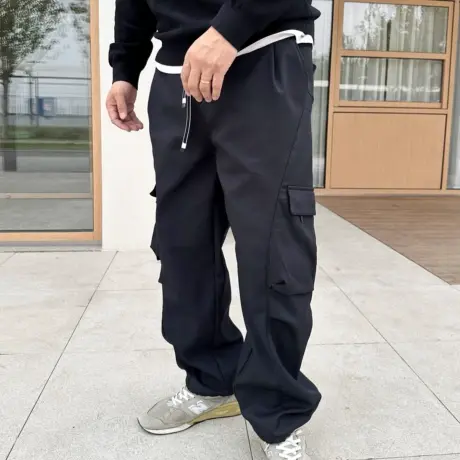 大依无忧大码男装冬款年青潮胖子加肥加大男士加绒阔腿休闲工装裤商品大图