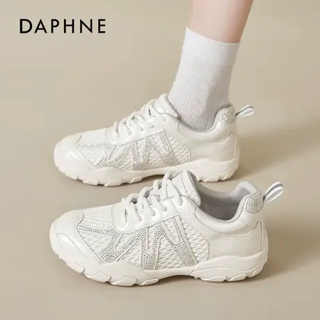 达芙妮网面德训鞋女夏天不闷脚2025新款透气小白鞋阿芭蕾甘运动鞋商品大图