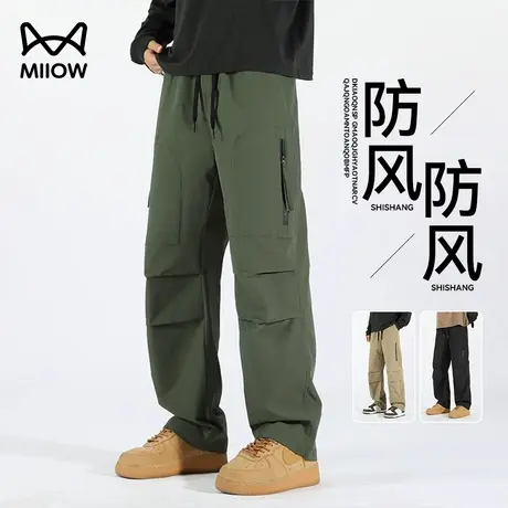 猫人美式工装冲锋裤男士夏季薄款2025新款户外宽松男款弯刀裤子男图片